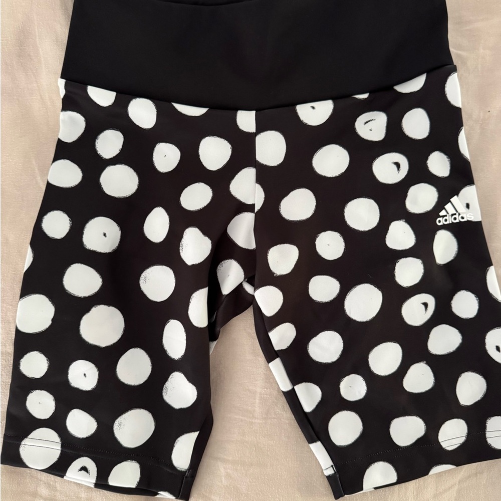 Adidas x Farm Rio polka dot high rise biker shorts